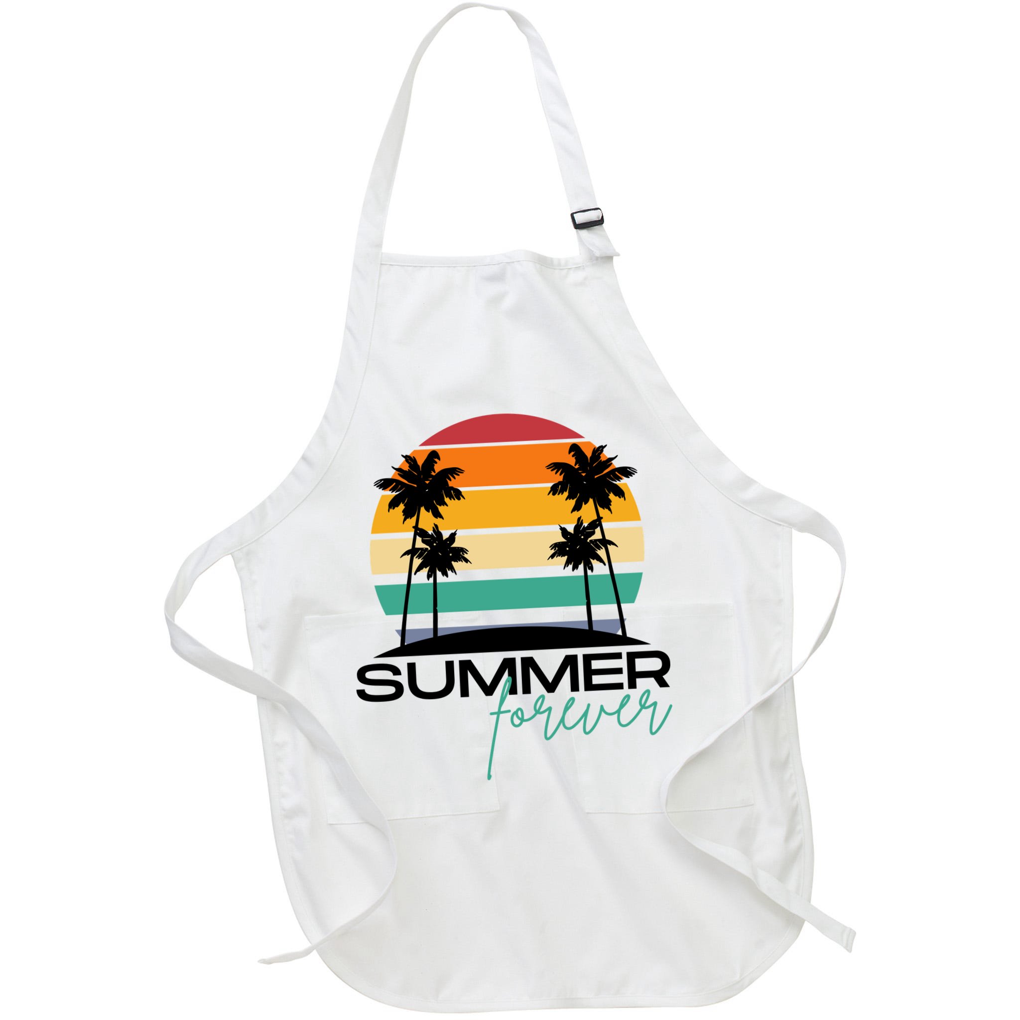 Summer Forever Retro Sunset Tropical Apron