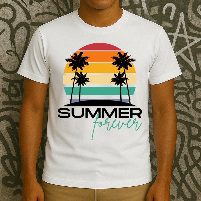 Summer Forever Retro Sunset Tropical T-Shirt