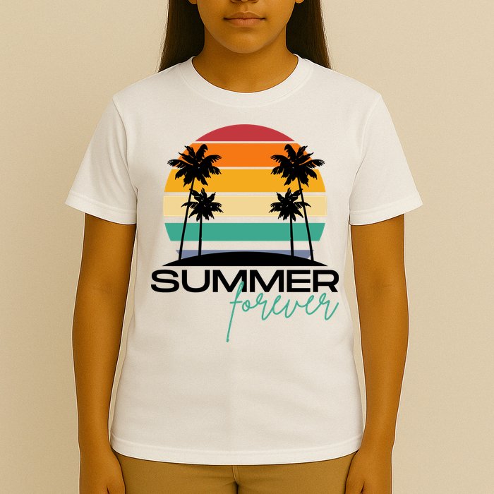 Summer Forever Retro Sunset Tropical T-Shirt