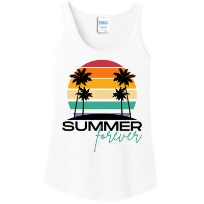 Summer Forever Retro Sunset Tropical Ladies Essential Tank