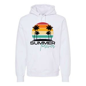 Summer Forever Retro Sunset Tropical Premium Hoodie