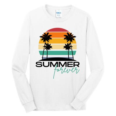 Summer Forever Retro Sunset Tropical Tall Long Sleeve T-Shirt