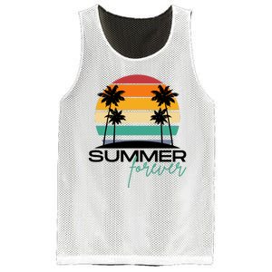 Summer Forever Retro Sunset Tropical Mesh Reversible Basketball Jersey Tank