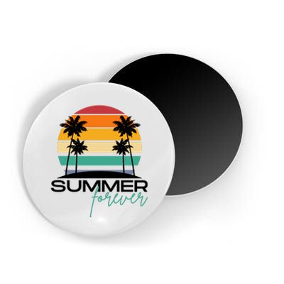 Summer Forever Retro Sunset Tropical Magnet