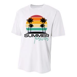 Summer Forever Retro Sunset Tropical Performance Sprint T-Shirt