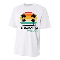 Summer Forever Retro Sunset Tropical Performance Sprint T-Shirt