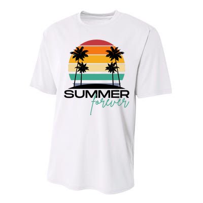 Summer Forever Retro Sunset Tropical Performance Sprint T-Shirt