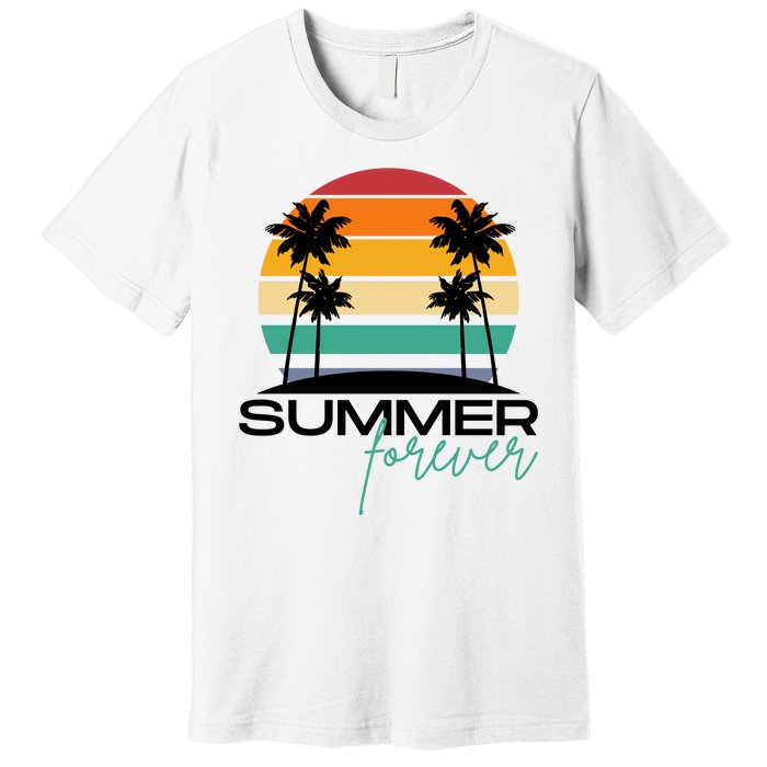 Summer Forever Retro Sunset Tropical Premium T-Shirt