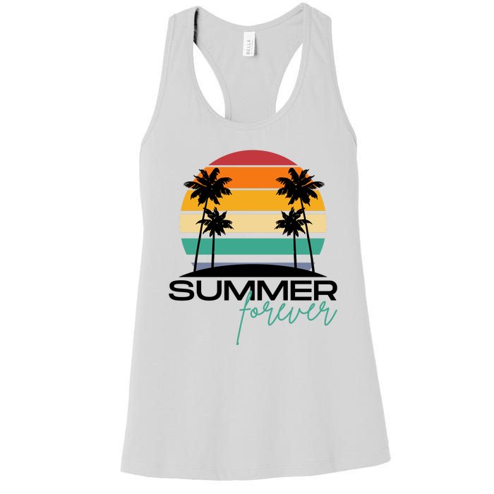 Summer Forever Retro Sunset Tropical Women's Racerback Tank