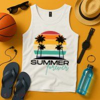 Summer Forever Retro Sunset Tropical Tank Top