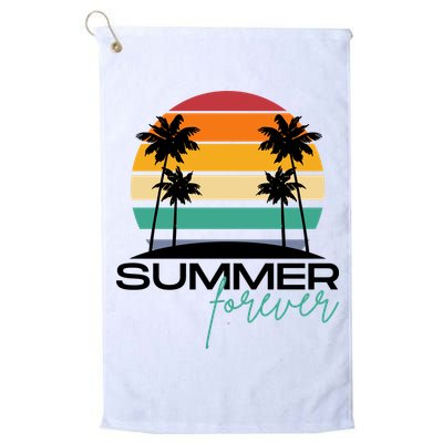 Summer Forever Retro Sunset Tropical Golf Towel