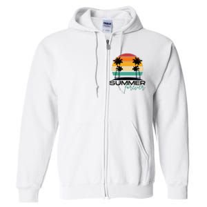 Summer Forever Retro Sunset Tropical Full Zip Hoodie