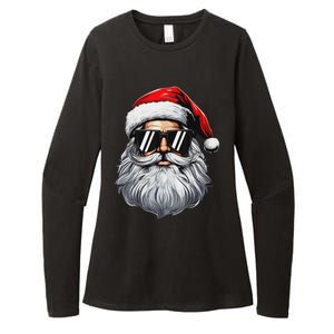 Santa Face Retro Sunglasses Christmas S For Womens CVC Long Sleeve Shirt