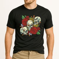 Skull Floral Rose Cooling Performance Crew T-Shirt