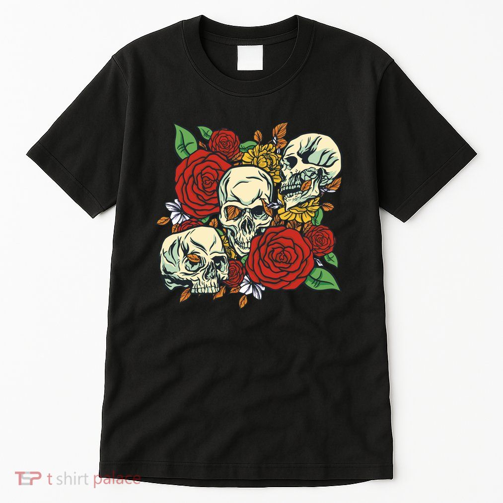 Skull Floral Rose Tall T-Shirt