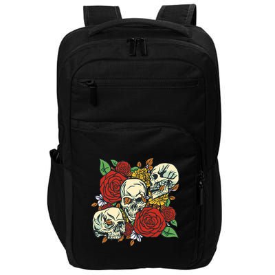 Skull Floral Rose Impact Tech Backpack