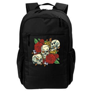 Skull Floral Rose Daily Commute Backpack