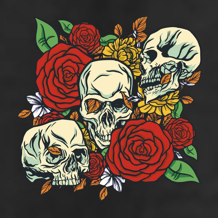 Skull Floral Rose 11oz C Handle Ceramic Mug