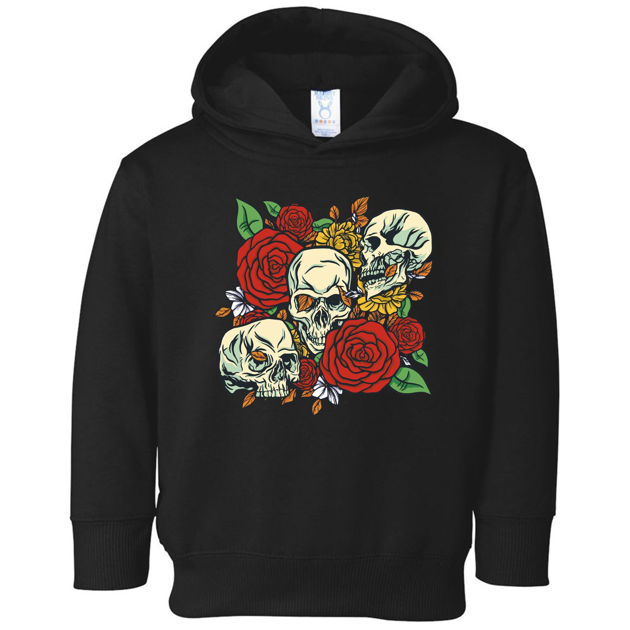 Skull Floral Rose Toddler Hoodie