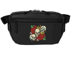 Skull Floral Rose Crossbody Pack