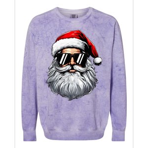 Santa Face Retro Sunglasses Christmas Colorblast Crewneck Sweatshirt