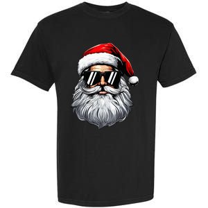 Santa Face Retro Sunglasses Christmas Garment-Dyed Heavyweight T-Shirt