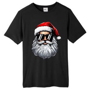 Santa Face Retro Sunglasses Christmas Tall Fusion ChromaSoft Performance T-Shirt