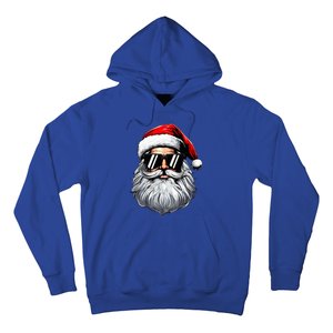 Santa Face Retro Sunglasses Christmas Hoodie