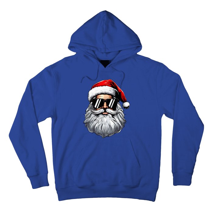 Santa Face Retro Sunglasses Christmas Hoodie