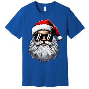 Santa Face Retro Sunglasses Christmas Premium T-Shirt