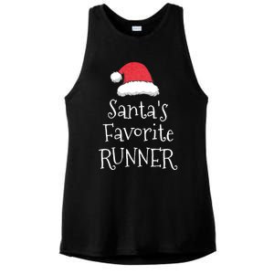 Santas Favorite Runner Christmas Funny Running Ladies PosiCharge Tri-Blend Wicking Tank