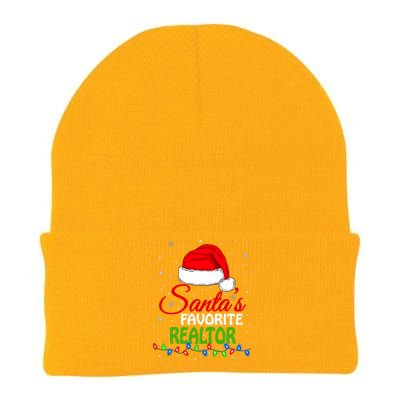 SantaS Favorite Realtor Santa Hat Lights. Funny Christmas Knit Cap Winter Beanie