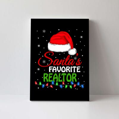 SantaS Favorite Realtor Santa Hat Lights. Funny Christmas Canvas