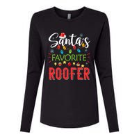 SantaS Favorite Roofer Xmas Light Santa Hat Christmas Gift Womens Cotton Relaxed Long Sleeve T-Shirt