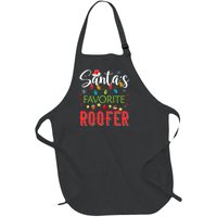 SantaS Favorite Roofer Xmas Light Santa Hat Christmas Gift Full-Length Apron With Pockets