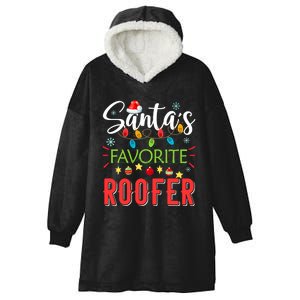 SantaS Favorite Roofer Xmas Light Santa Hat Christmas Gift Hooded Wearable Blanket