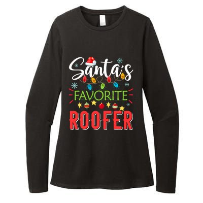 SantaS Favorite Roofer Xmas Light Santa Hat Christmas Gift Womens CVC Long Sleeve Shirt