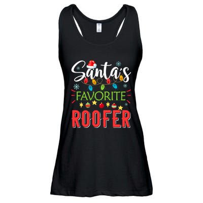 SantaS Favorite Roofer Xmas Light Santa Hat Christmas Gift Ladies Essential Flowy Tank