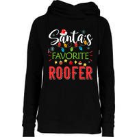 SantaS Favorite Roofer Xmas Light Santa Hat Christmas Gift Womens Funnel Neck Pullover Hood