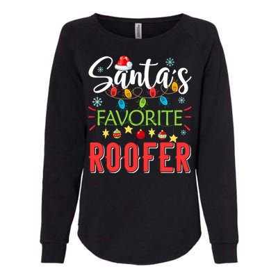 SantaS Favorite Roofer Xmas Light Santa Hat Christmas Gift Womens California Wash Sweatshirt