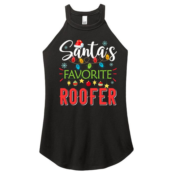 SantaS Favorite Roofer Xmas Light Santa Hat Christmas Gift Women's Perfect Tri Rocker Tank