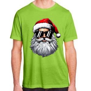 Santa Face Retro Sunglasses Christmas Adult ChromaSoft Performance T-Shirt