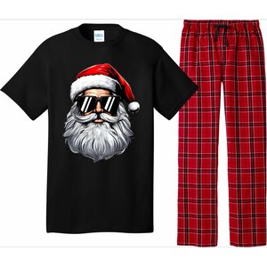 Santa Face Retro Sunglasses Christmas Pajama Set