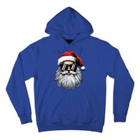 Santa Face Retro Sunglasses Christmas Hoodie