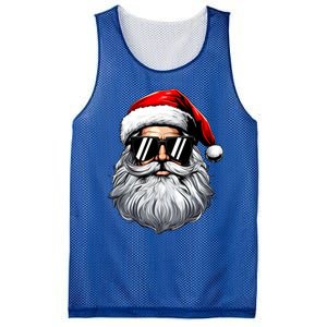 Santa Face Retro Sunglasses Christmas Mesh Reversible Basketball Jersey Tank