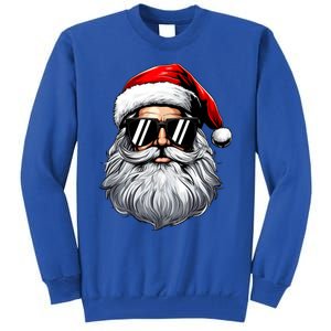 Santa Face Retro Sunglasses Christmas Tall Sweatshirt