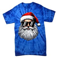 Santa Face Retro Sunglasses Christmas Tie-Dye T-Shirt