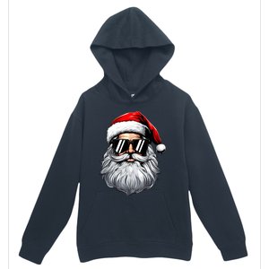 Santa Face Retro Sunglasses Christmas Urban Pullover Hoodie