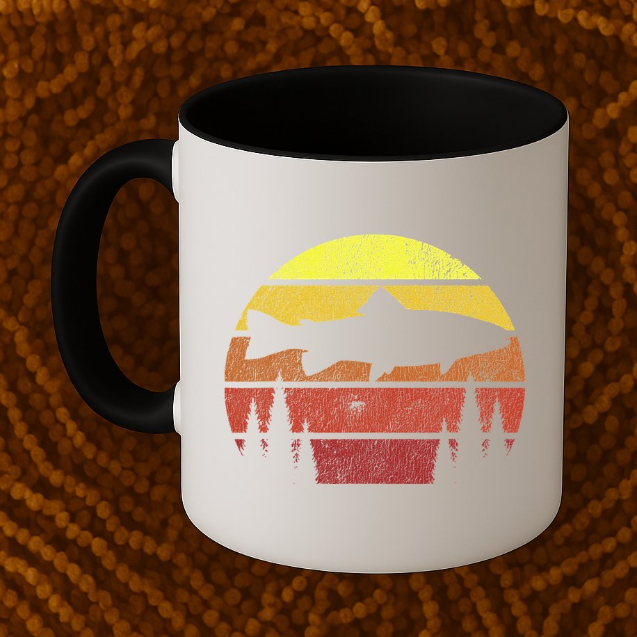 Steelhead Fishing Retro Rainbow Trout River Fisherman Mug