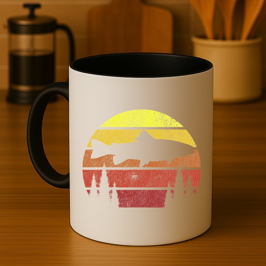 Steelhead Fishing Retro Rainbow Trout River Fisherman Mug